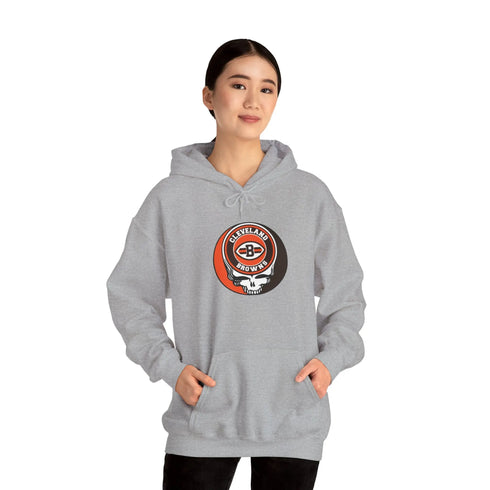 Cleveland Browns Grateful Dead Hooded Sweatshirt - NFL Fan Apparel - StealieShop