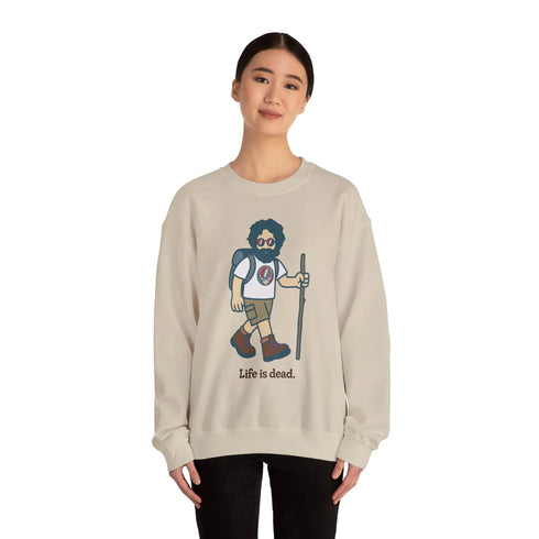 Grateful Dead - Hikin' Jerry | Life is dead. Crewneck Sweatshirt - StealieShop
