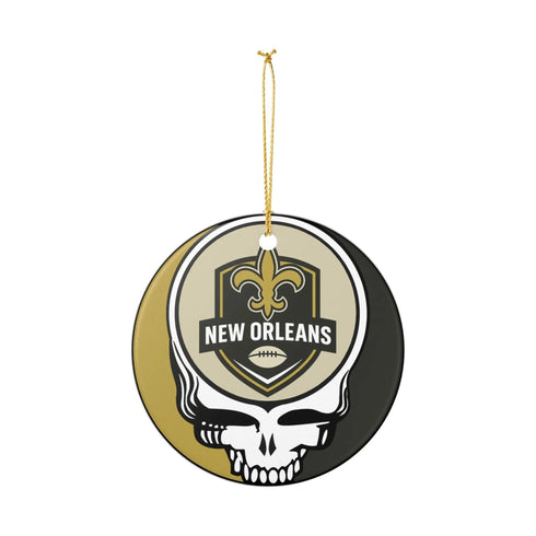Grateful Dead - New Orleans Football Stealie Christmas Ornament - StealieShop