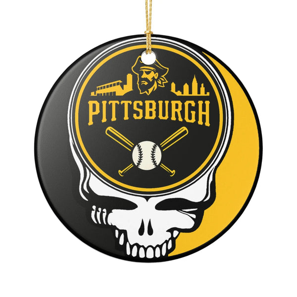 Grateful Dead - Pittsburgh Baseball Stealie Christmas Ornament - StealieShop