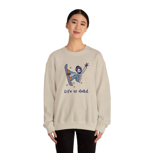 Grateful Dead - Snowboardin' Jerry | Life is dead. Crewneck Sweatshirt - StealieShop