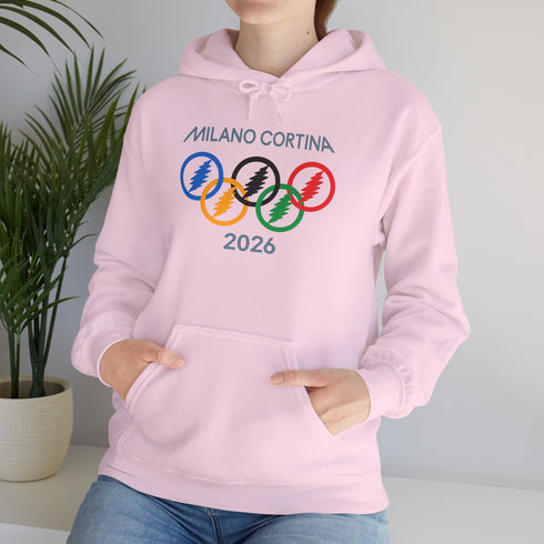 Olympic Stealie Rings' 2026 Milano Cortina Olympics Unisex Heavy Blend Grateful Dead Hoodie