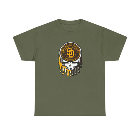 Grateful Dead - San Diego Padres Dripping Stealie T-Shirt - MLB - StealieShop