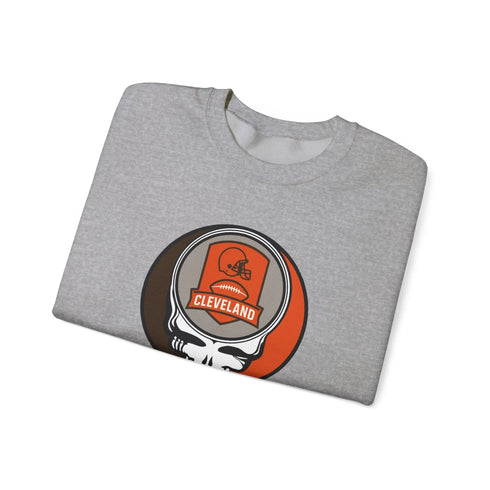 Grateful Dead - Cleveland Browns Grateful Dead Stealie Crewneck Sweatshirt - NFL - StealieShop