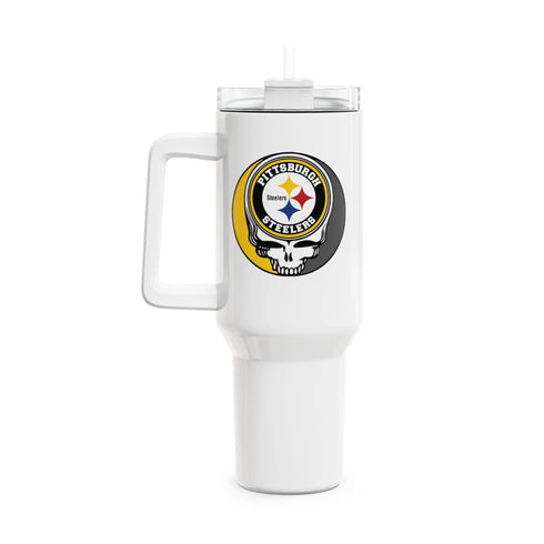 Grateful Dead - Pittsburgh Steelers Stealie "Fat Man" Tumbler, Double Insulated 40oz Travel Mug - StealieShop