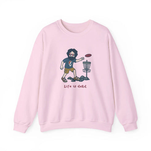 Grateful Dead - Disc Golfin' Jerry | Life is dead. Crewneck Sweatshirt - StealieShop