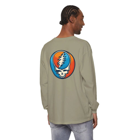 Grateful Dead - Twisted Stealie Two-Sided Vineyard Collection Garment-dyed Long Sleeve T-Shirt - StealieShop