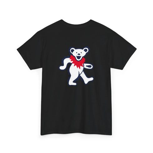 Grateful Dead - Front + Back Print - New York Yankees Stealie / Dancing Bear T-Shirt - MLB - StealieShop