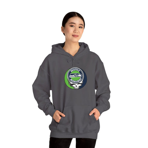 Seattle Seahawks Grateful Dead Hooded Sweatshirt - NFL Fan Apparel - StealieShop
