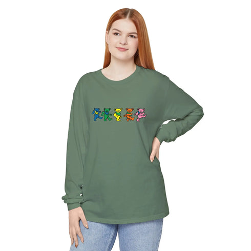 Grateful Dead - Dancing Bears Vineyard Collection Unisex Garment-dyed Long Sleeve - StealieShop