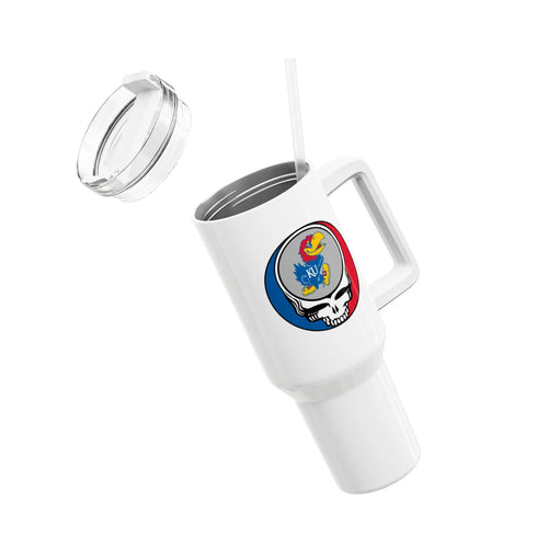 Grateful Dead - University of Kansas Stealie "Fat Man" Tumbler, Double Insulated 40oz Travel Mug - StealieShop