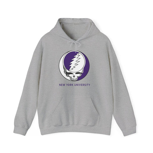 New York University Grateful Dead Hoodie - Hooded Sweatshirt - NYU - StealieShop