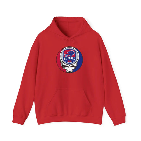 Grateful Dead - Buffalo Bills Stealie Grateful Dead Unisex Heavy Blend Hoodie - NFL - StealieShop
