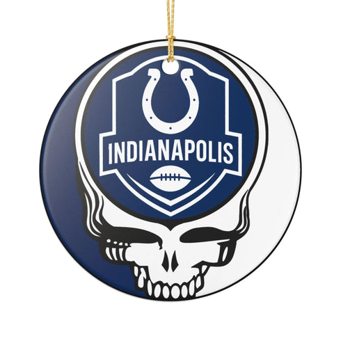 Grateful Dead - Indianapolis Football Stealie Christmas Ornament - StealieShop