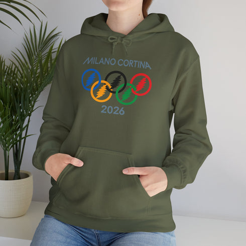 Olympic Stealie Rings' 2026 Milano Cortina Olympics Unisex Heavy Blend Grateful Dead Hoodie