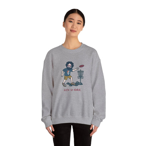 Grateful Dead - Disc Golfin' Jerry | Life is dead. Crewneck Sweatshirt - StealieShop
