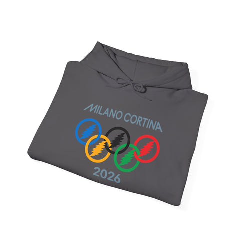 Olympic Stealie Rings' 2026 Milano Cortina Olympics Unisex Heavy Blend Grateful Dead Hoodie