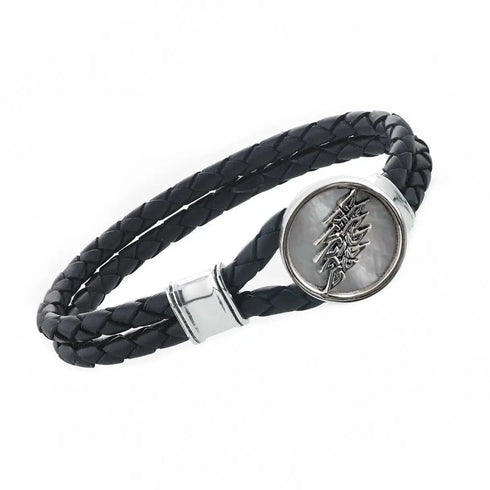 Grateful Dead - 13 Point Lightning Bolt Sterling Silver Leather Bracelet - StealieShop