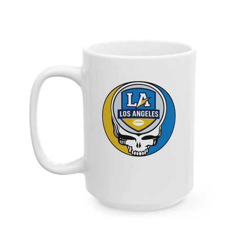 Grateful Dead - Los Angeles Chargers Stealie Ceramic Coffee Mug - NFL - StealieShop
