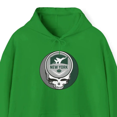Grateful Dead - The Gridiron Collection: New York Jets Stealie Grateful Dead Hooded Sweatshirt - NFL - StealieShop
