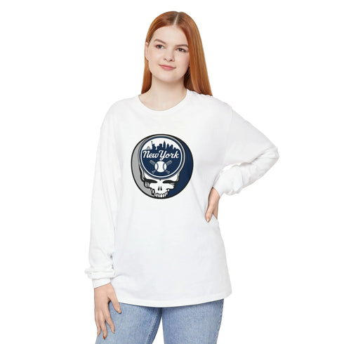 Grateful Dead - New York Yankees Vineyard Collection Unisex Garment-dyed Long Sleeve - StealieShop