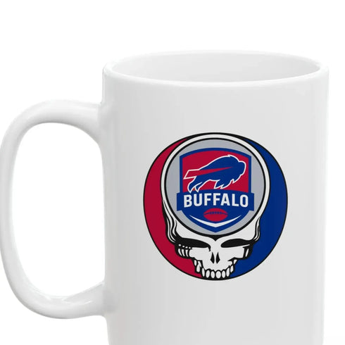Grateful Dead - The Gridiron Collection: Buffalo Bills Stealie Ceramic Coffee Mug - NFL - StealieShop