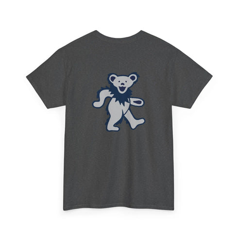 Grateful Dead - Front + Back Print - New York Yankees Classic Stealie / Dancing Bear T-Shirt - MLB - StealieShop
