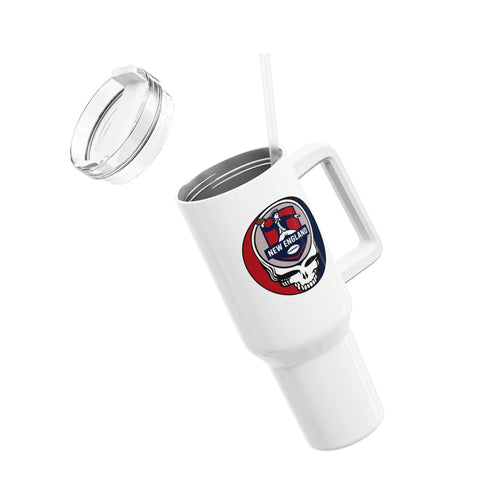 Grateful Dead - New England Patriots Stealie "Fat Man" Tumbler, Double Insulated 40oz Travel Mug - NFL - StealieShop