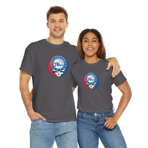 Phildelphia 76ers Grateful Dead Steal Your Face T-Shirt - NBA - StealieShop