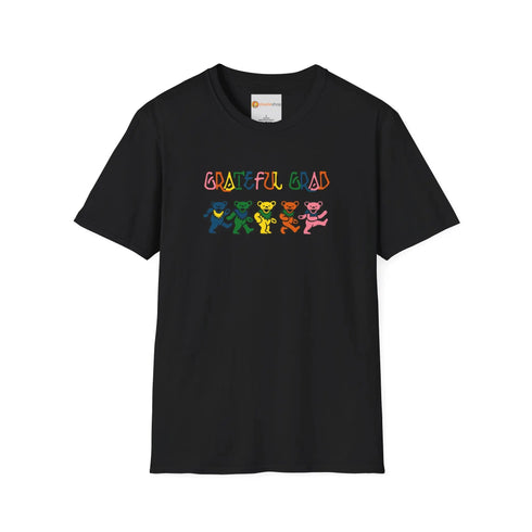 Grateful Dead - Grateful Grad Colors Dancing Bears Grateful Dead T-Shirt - StealieShop