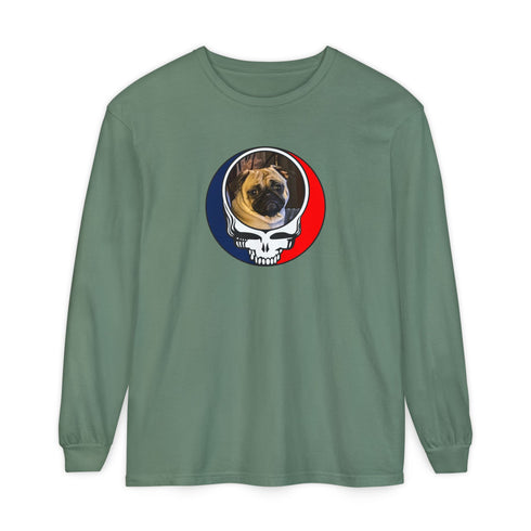 Custom Dog Stealie Garment-Dyed Long Sleeve T-Shirt (91)