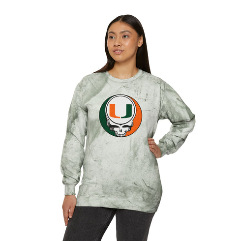 University of Miami Stealie Tie-Dye Crewneck