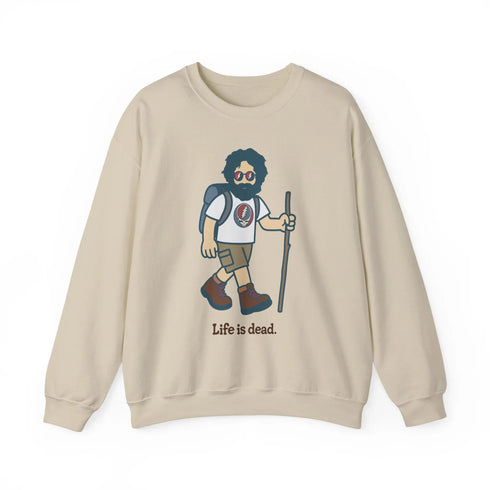 Grateful Dead - Hikin' Jerry | Life is dead. Crewneck Sweatshirt - StealieShop