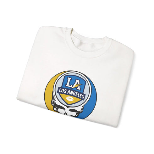 Grateful Dead - Los Angeles Chargers Grateful Dead Stealie Crewneck Sweatshirt - NFL - StealieShop