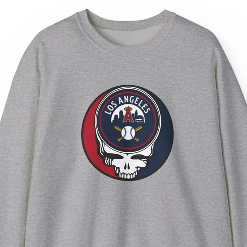 Grateful Dead - Los Angeles Angels Stealie Grateful Dead Crewneck Sweatshirt - MLB - StealieShop