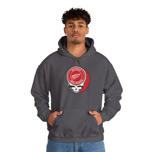 Detroit Red Wings Grateful Dead Unisex Heavy Blend Hoodie StealieShop