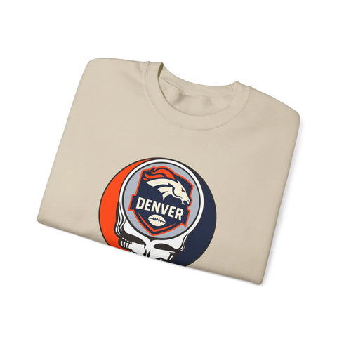 Grateful Dead - Denver Broncos Grateful Dead Stealie Crewneck Sweatshirt - NFL - StealieShop