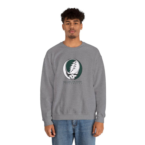 Michigan State Grateful Dead Stealie Crewneck Sweatshirt - StealieShop
