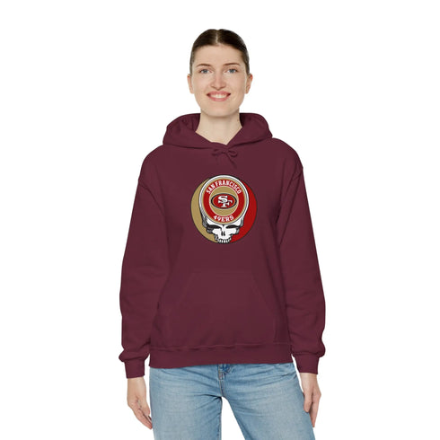 San Francisco 49ers Grateful Dead Hooded Sweatshirt Printify