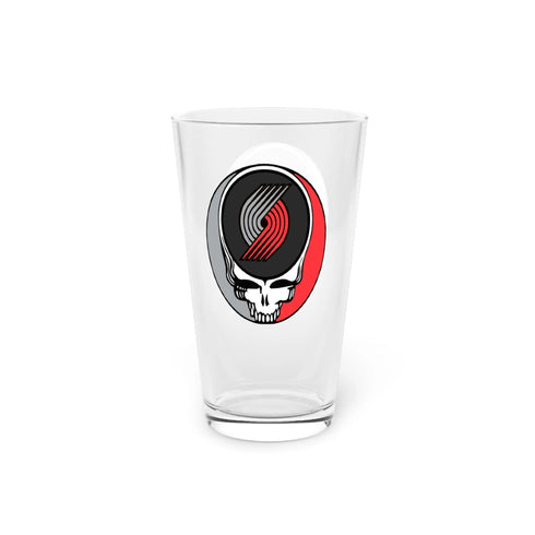 Portland Trailblazers Grateful Dead Stealie Pint Glass, 16oz - NBA - StealieShop