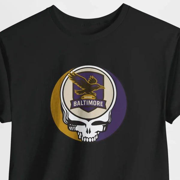 Grateful Dead - The Gridiron Collection: Baltimore Ravens Stealie Unisex T-Shirt - NFL - StealieShop