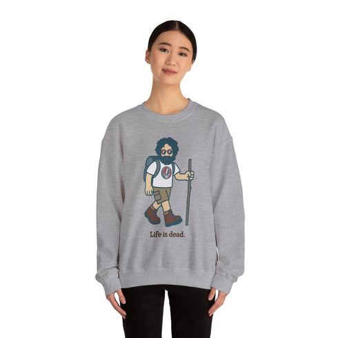 Grateful Dead - Hikin' Jerry | Life is dead. Crewneck Sweatshirt - StealieShop