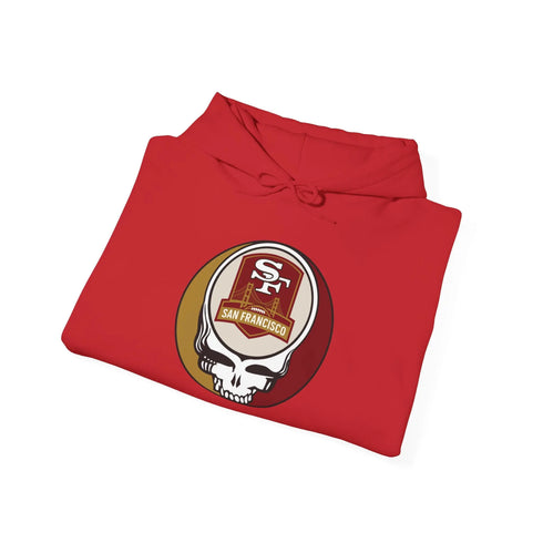 Grateful Dead - San Francisco 49ers Stealie Grateful Dead Hooded Sweatshirt - NFL - StealieShop