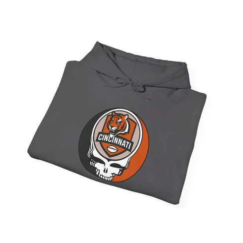 Grateful Dead - Cincinnati Bengals Stealie Grateful Dead Hooded Sweatshirt - NFL - StealieShop
