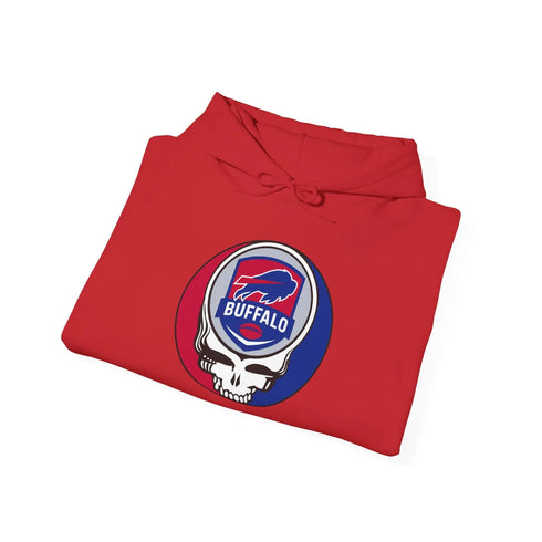 Grateful Dead - Buffalo Bills Stealie Grateful Dead Unisex Heavy Blend Hoodie - NFL - StealieShop