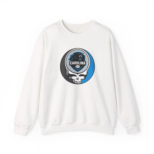 Grateful Dead - Carolina Panthers Stealie Grateful Dead Crewneck Sweatshirt - NFL - StealieShop