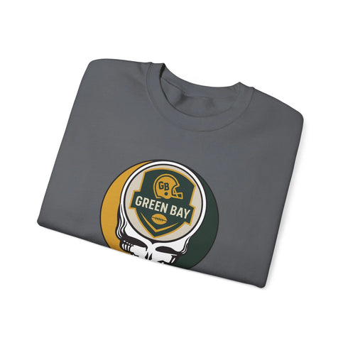 Grateful Dead - Green Bay Packers Grateful Dead Stealie Crewneck Sweatshirt - StealieShop