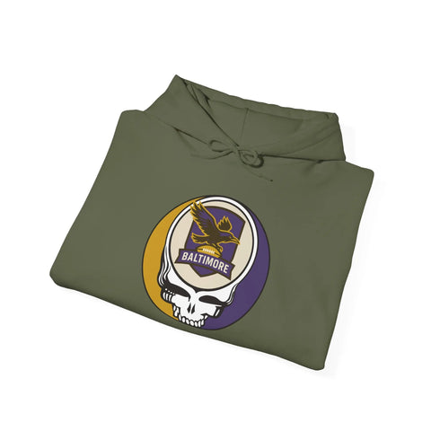 Grateful Dead - Baltimore Ravens Stealie Grateful Dead Hooded Sweatshirt - NFL - StealieShop