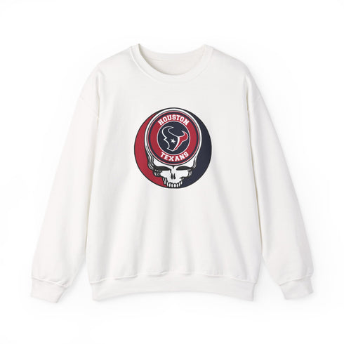 Houston Texans Logo Stealie Grateful Dead Crewneck Grateful Dead Sweatshirt