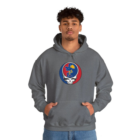 KU Jayhawks Grateful Dead Steal Your Face Unisex Hoodie StealieShop
